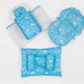 8-Piece Baby Bedding Set with Mosquito Net & Blanket – Cloud Pattern (Sky Blue)