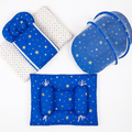 8-Piece Baby Bedding Set With Mosquito Net & Blanket – Star Print (Blue)
