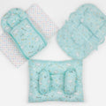 8-Piece Baby Bedding Set with Mosquito Net & Blanket – Cloud Pattern (Green)