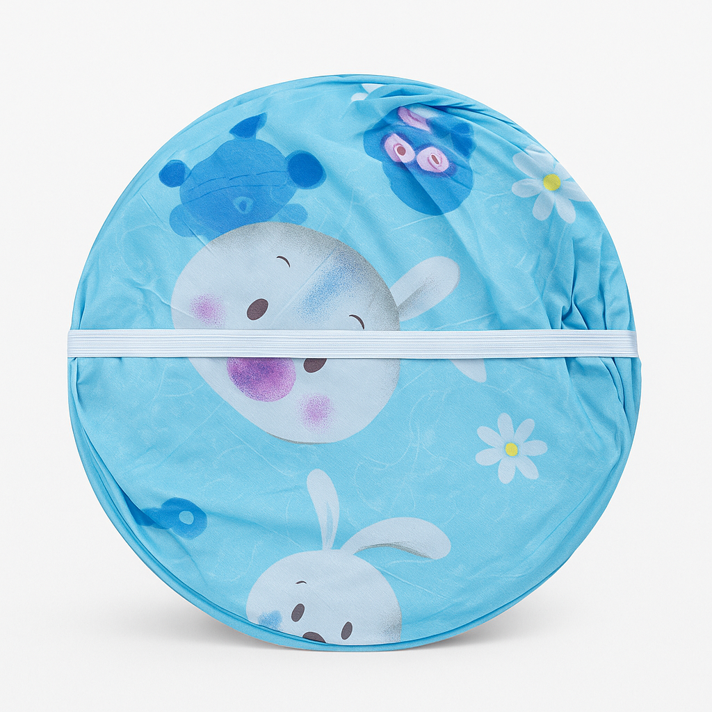 Foldable Baby Mosquito Net – Cartoon Bunny Design – Blue