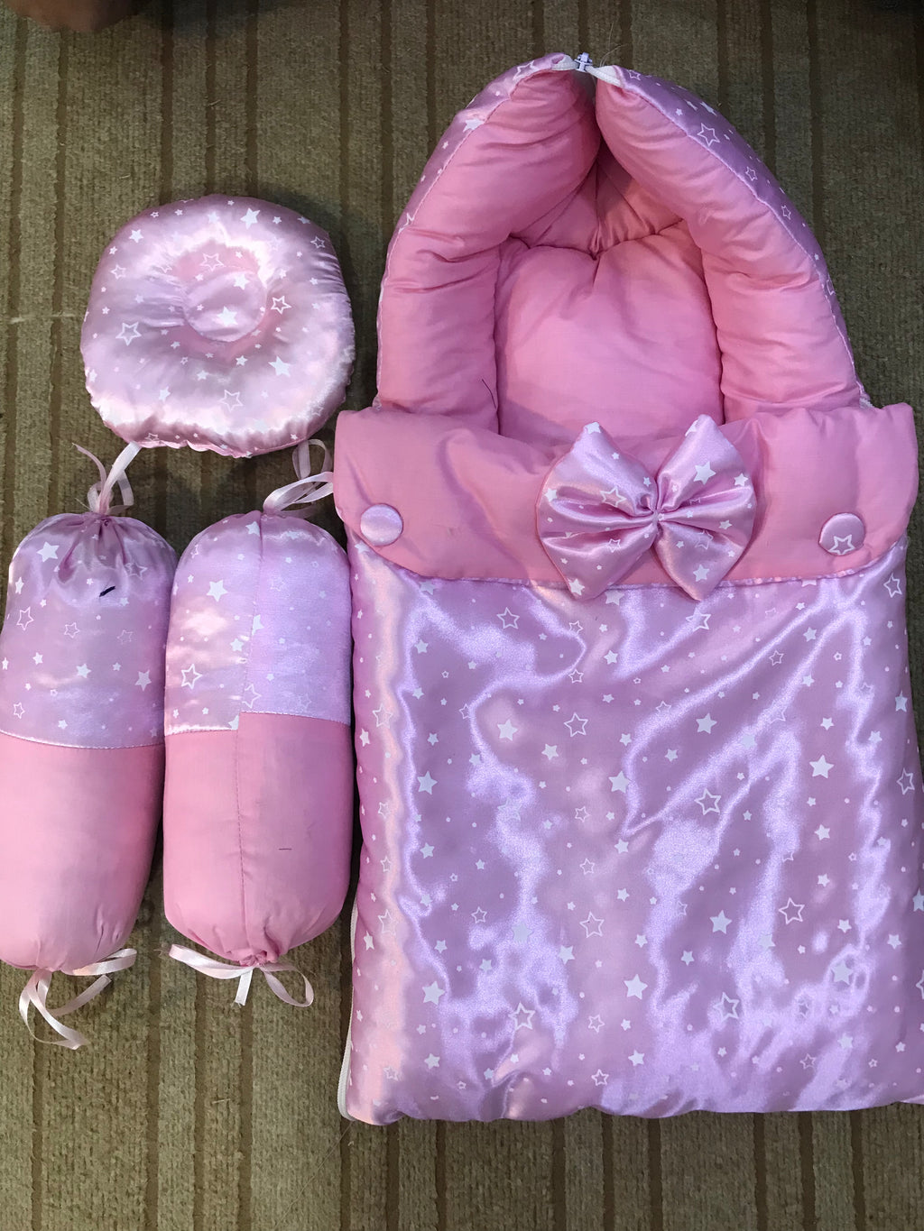 Silk Baby Carry Nest - Baby Sleeping Bag - Infant Sleeping Sack - Silk Pink