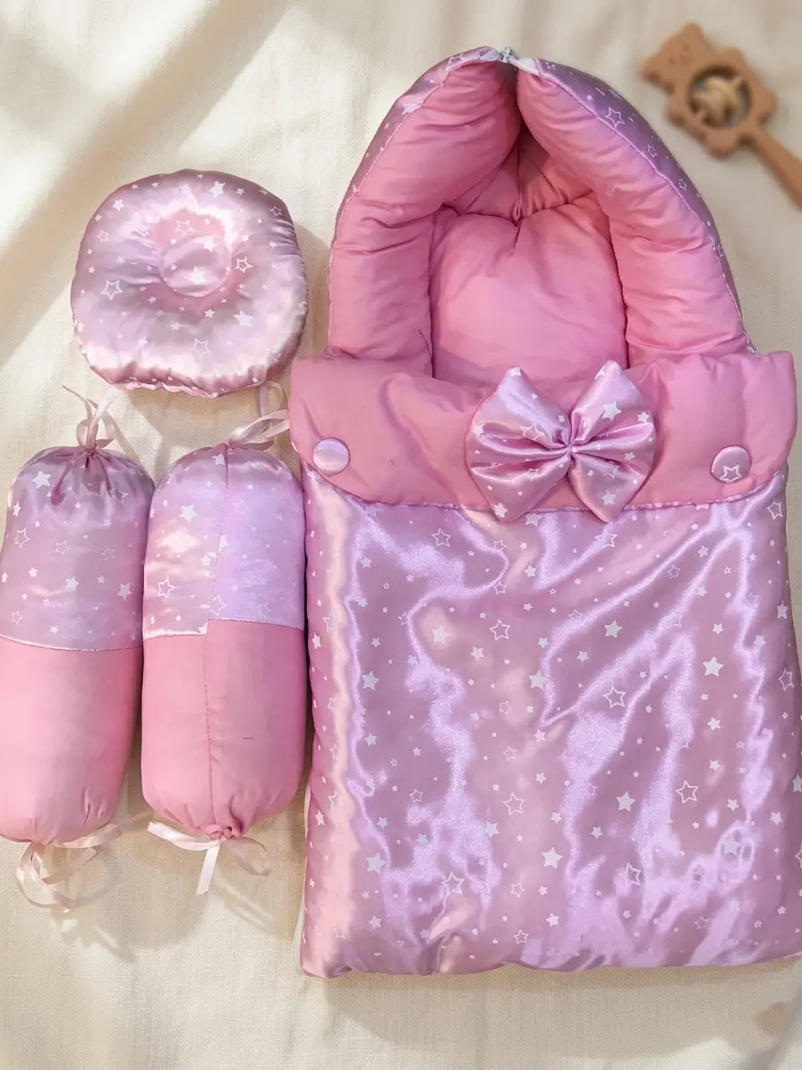 Silk Baby Carry Nest - Baby Sleeping Bag - Infant Sleeping Sack - Silk Pink