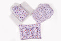 8 Pcs Newborn Baby Bedding & Carry Nest Set – Purple Rainbow Hearts