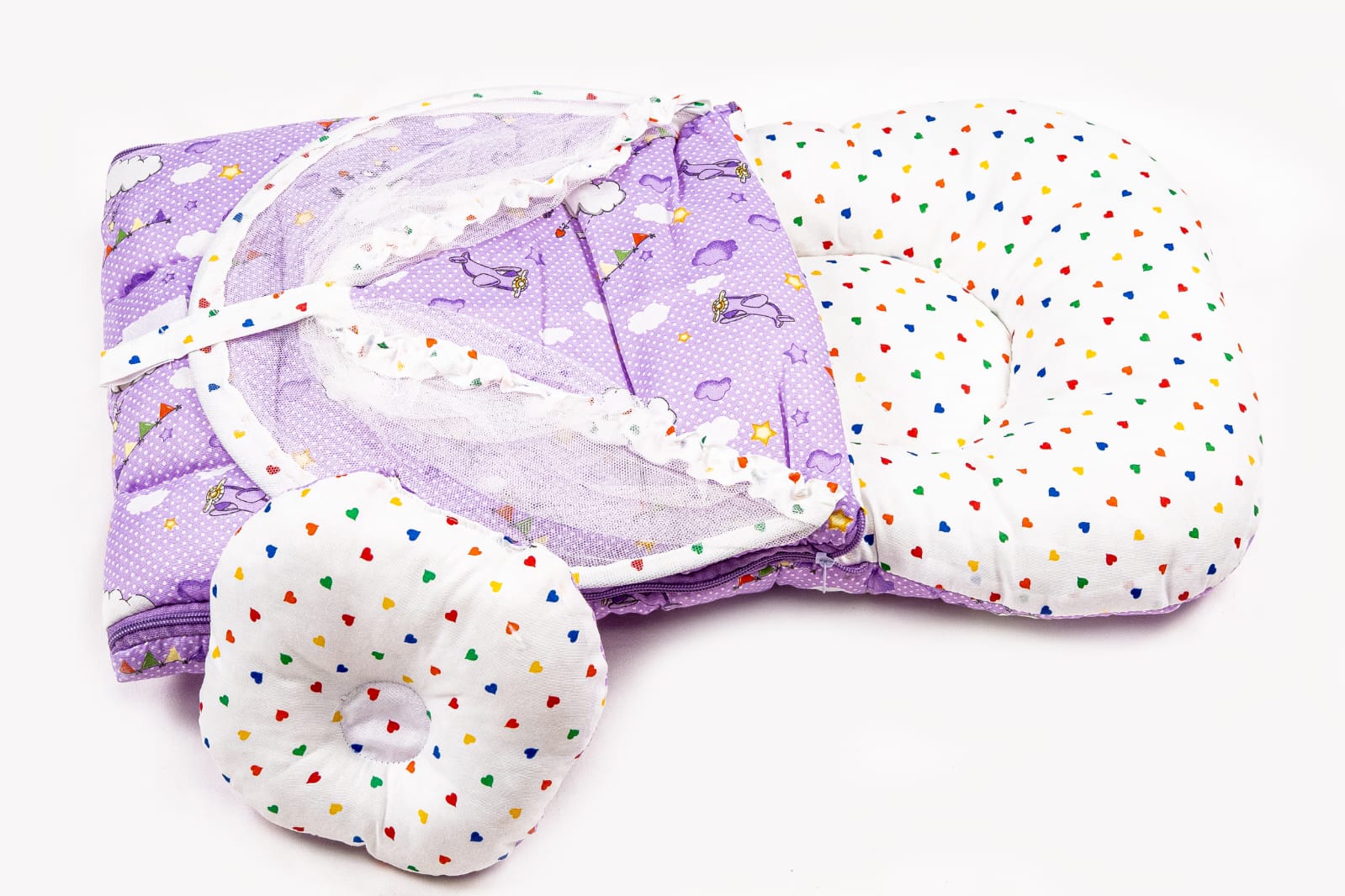 Purple Sky Print Baby Carry Nest with Mosquito Net (3-in-1 Set)