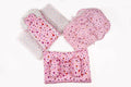 8 Pcs Newborn Baby Bedding & Carry Nest Set – Pink Rainbow Hearts