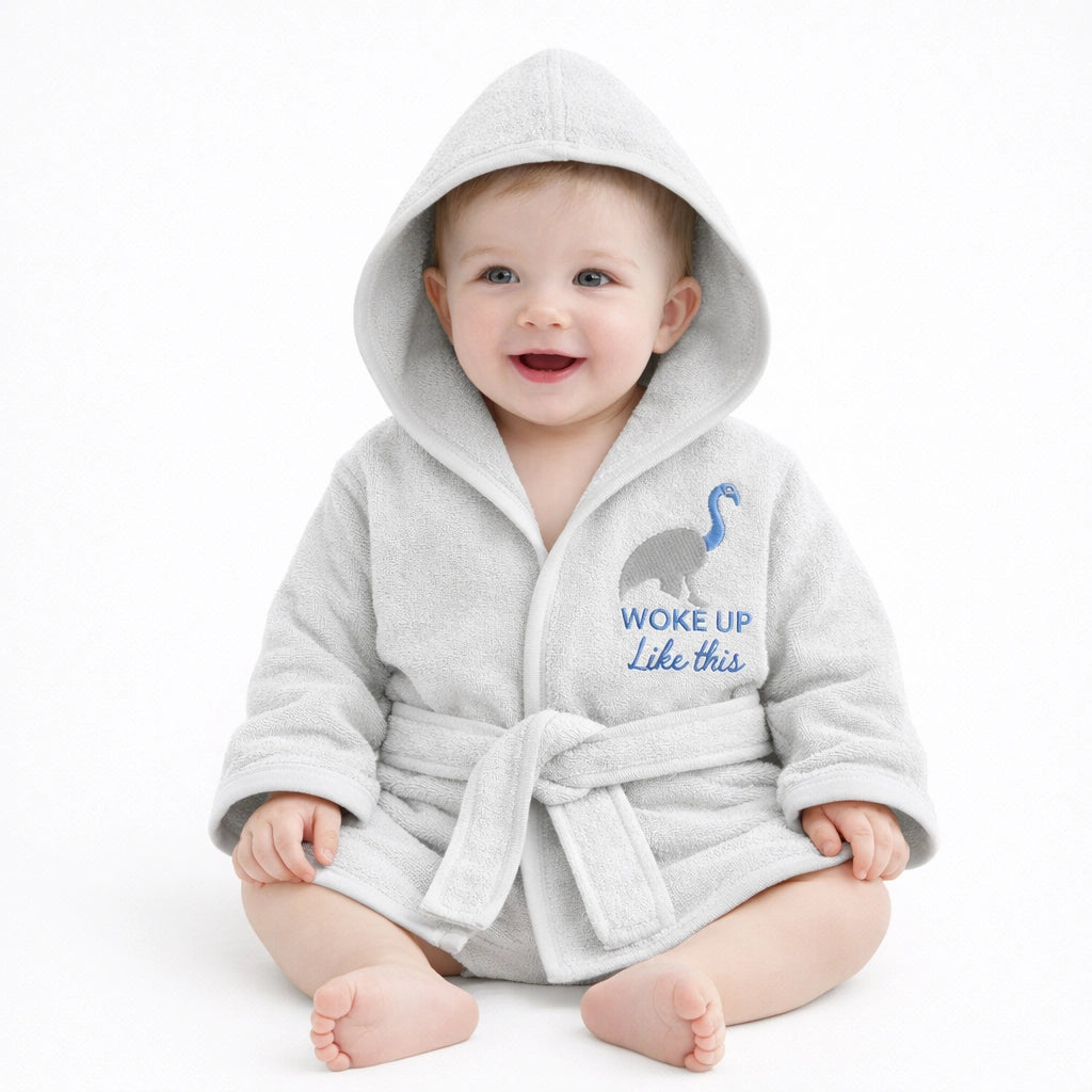Baby Hooded Bathrobe – Grey (0-18 Months)