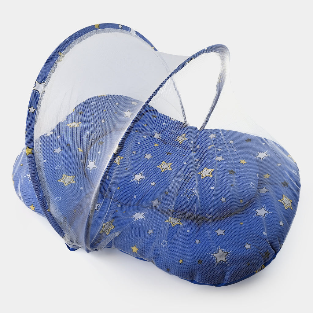 Baby Carry Nest with Pillow & Full Mosquito Net – Blue