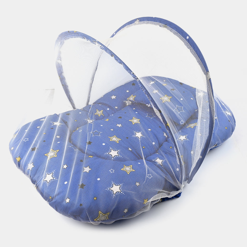 Baby Carry Nest with Pillow & Full Mosquito Net – Blue