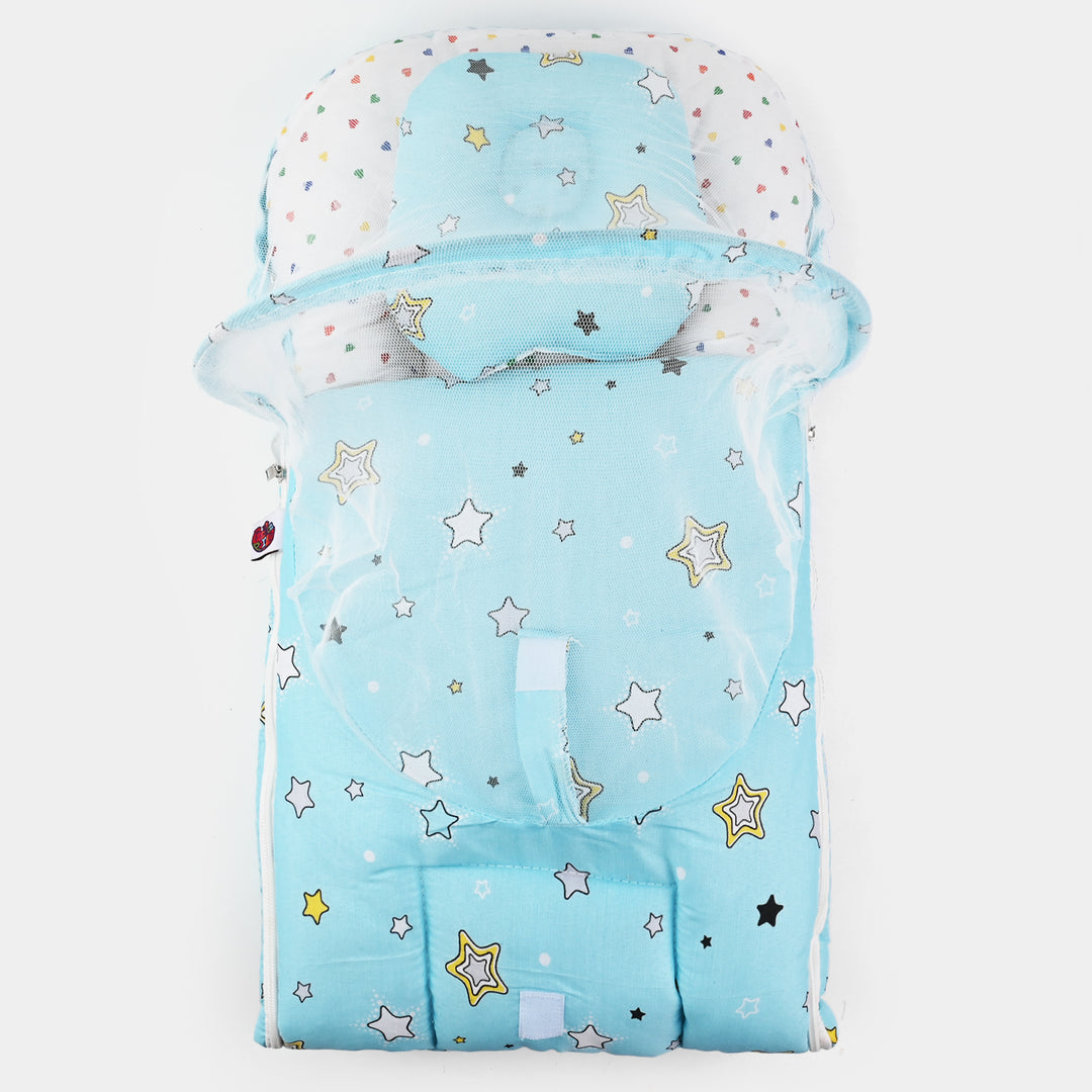 Baby Carry Nest with Pillow & Mosquito Net – Sky Blue