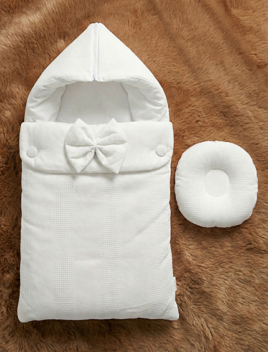 White New Born Baby Carry Nest | Sleeping bag - Wearable blanket | zero